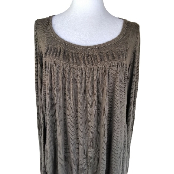 We The Free Love Valley Olive Green Long Sleeve Knit Top Size Medium - Picture 3 of 9